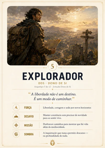 Cartão do arquétipo Explorador