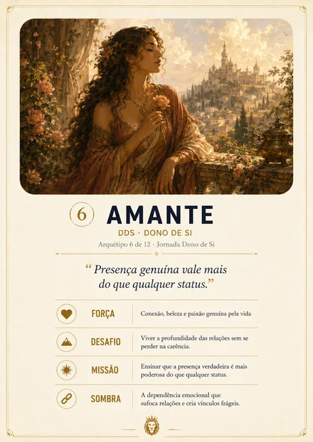 Cartão do arquétipo Amante