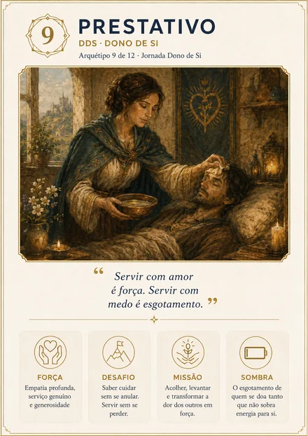 Cartão do arquétipo Prestativo